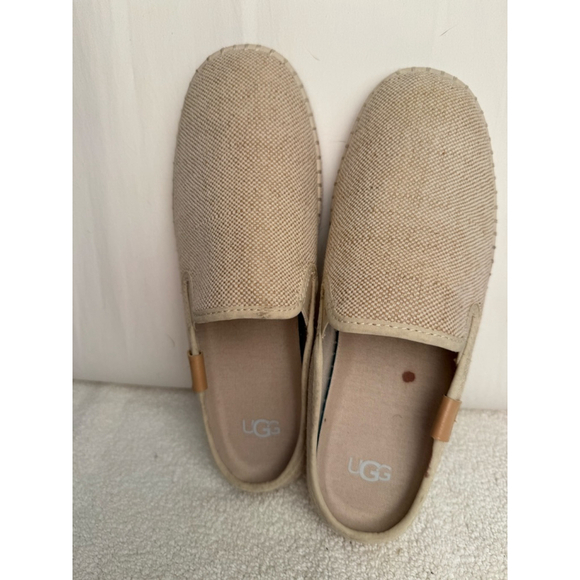 Women's UGG Beige Espadrille Mules US 8.5 Slip-On Shoes - Picture 4 of 12